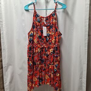 NWT NY Collection Womens Orange Floral Lace Dress | Size: L